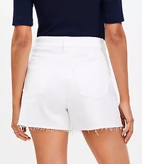 Fresh Cut High Rise Off Denim Shorts White