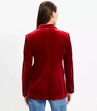 Petite Velvet Double Breasted Blazer