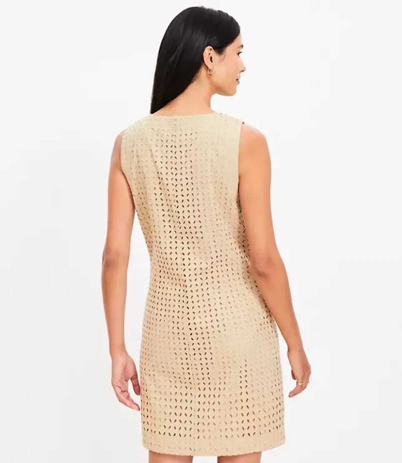 Eyelet Button Mini Pocket Dress