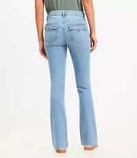 Back Button Pocket Mid Rise Boot Jeans Vintage Wash