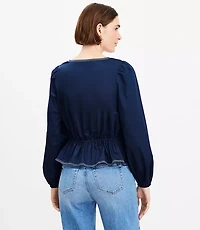 Tie Peplum Blouse