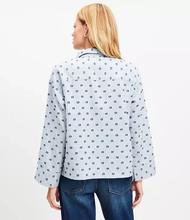 Metallic Clip V-Neck Pocket Popover