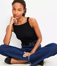 Perfect Ribbed Square Neck Tank Top
