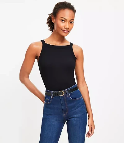 Perfect Ribbed Square Neck Tank Top