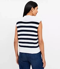Striped Mock Neck Sweater Tank Top