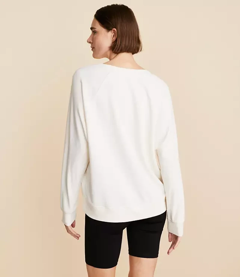 Lou & Grey Mom Embroidered Cozy Cotton Sweatshirt