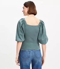 Ruched Bubble Sleeve Top