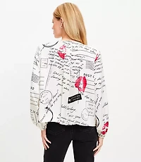 Pleated Split Neck Blouse