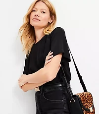 Pleated Mixed Media Top