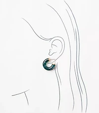 Two Tone Resin Hoop Earrings