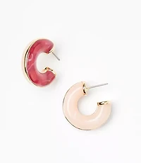 Two Tone Resin Hoop Earrings