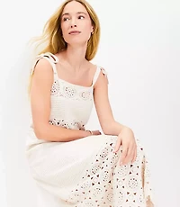 LOFT Beach Medallion Crochet Maxi Dress