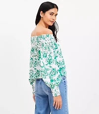 Floral Smocked Off The Shoulder Top