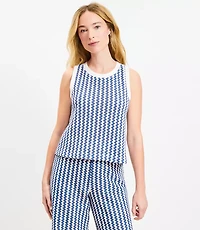 LOFT Beach Zig Zag Crochet Tank Top