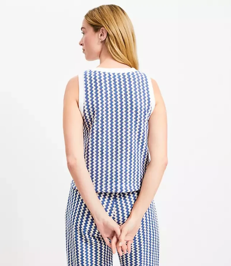 LOFT Beach Zig Zag Crochet Tank Top