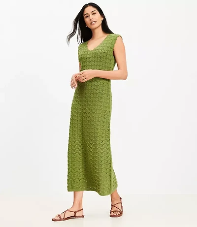 LOFT Beach Crochet Midi Dress