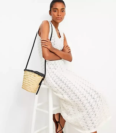 LOFT Beach Crochet Midi Dress