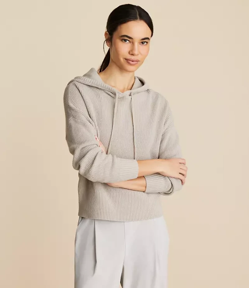 Lou & Grey Ribbed Hoodie Sweater