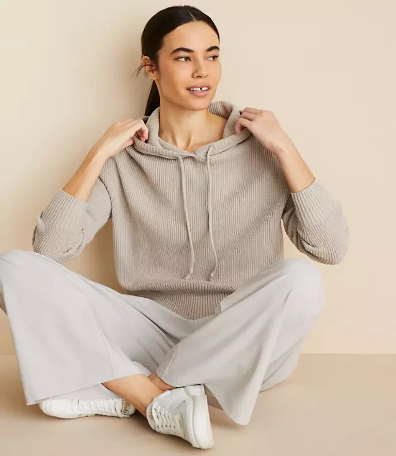 Lou & Grey Ribbed Hoodie Sweater