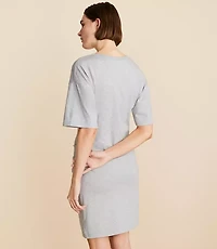 Lou & Grey Heathered Modern Jersey Pleated Tee Dress