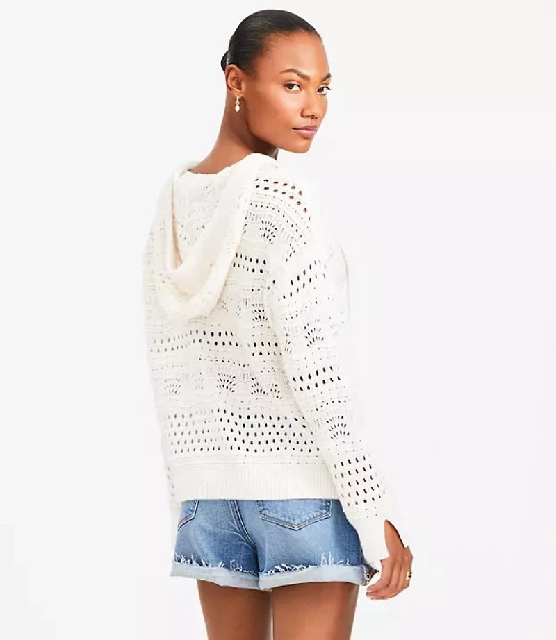 LOFT Beach Pointelle Hoodie