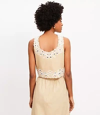 Floral Eyelet Poplin Tank Top
