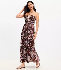 LOFT Beach Crinkle Keyhole Halter Maxi Dress