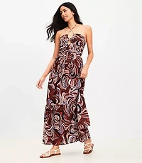 LOFT Beach Crinkle Keyhole Halter Maxi Dress