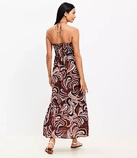 LOFT Beach Crinkle Keyhole Halter Maxi Dress