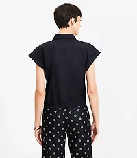 Poplin Bubble Tie Hem Shirt