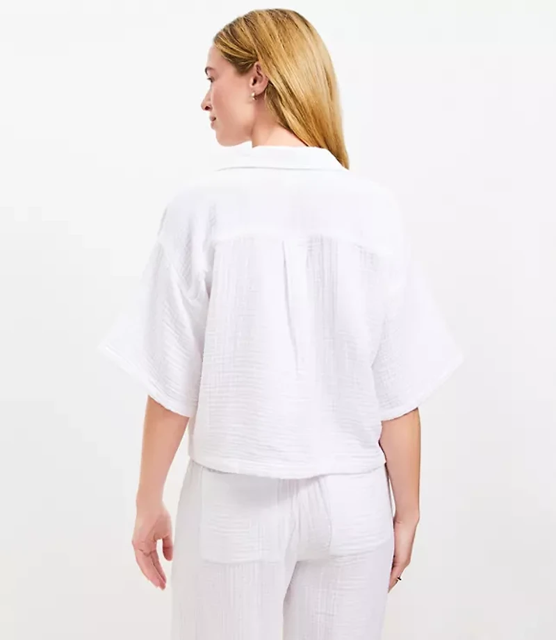 LOFT Beach Triple Cloth Popover Shirt