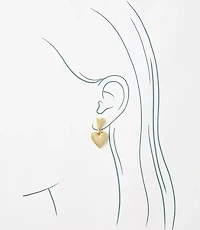 Metal Heart Drop Earrings