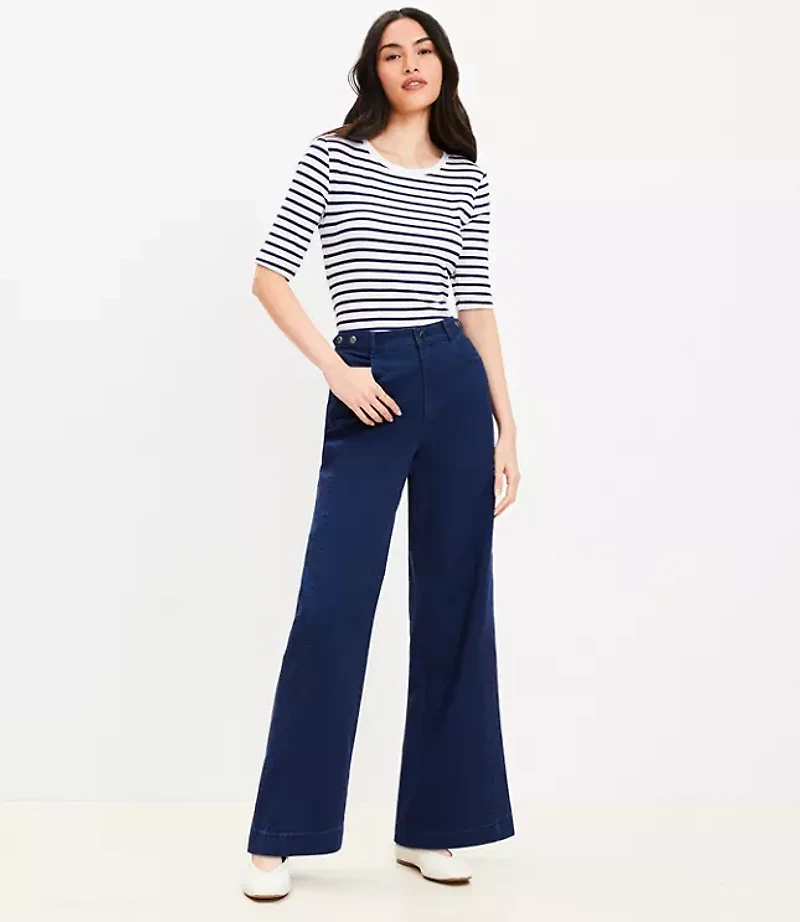 Relaxed Straight Pants Twill