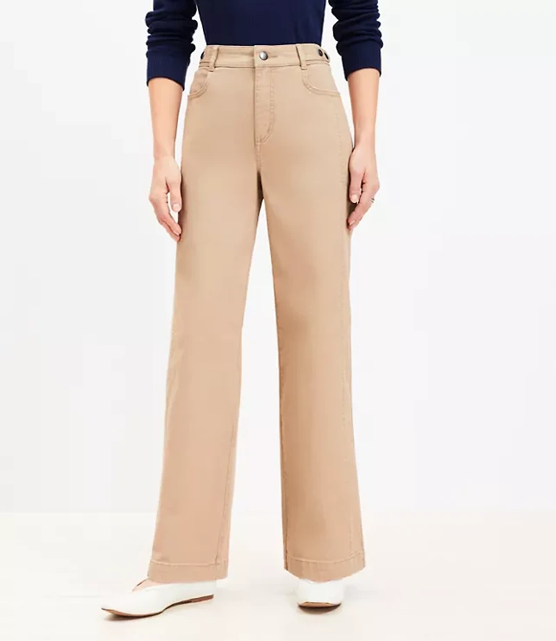 Relaxed Straight Pants Twill