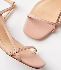 Skinny Strap Kitten Heel Sandals