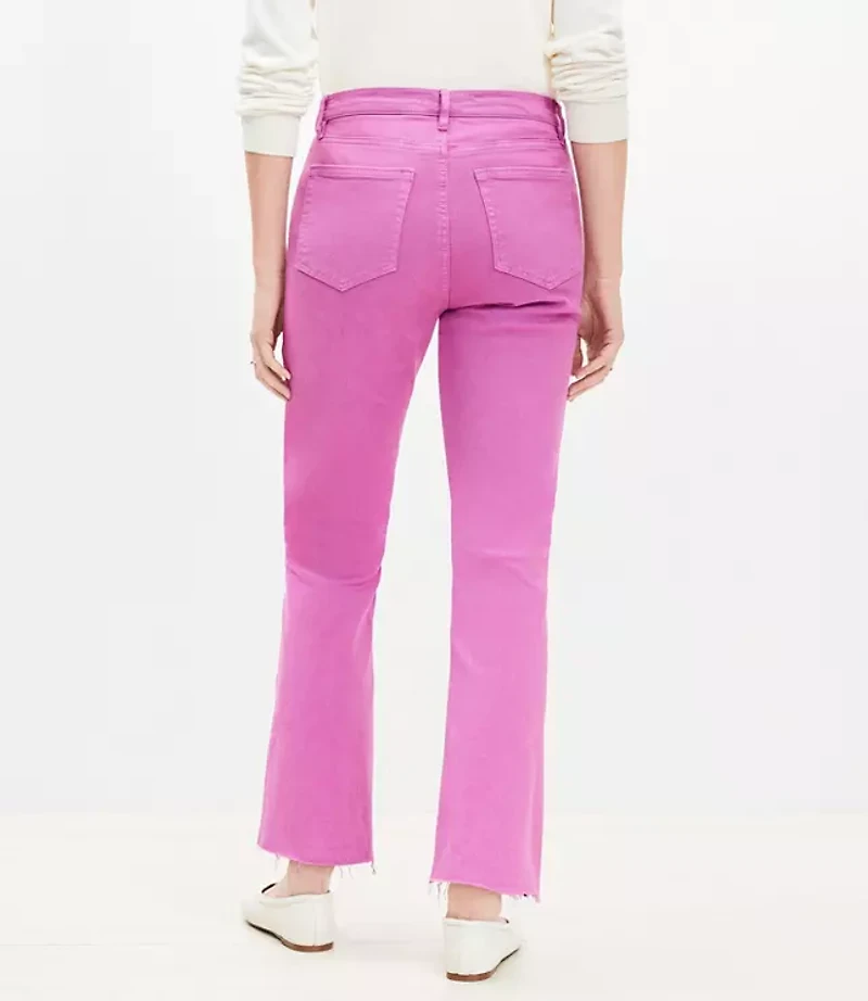 Curvy Vent Hem High Rise Kick Crop Jeans Sugar Plum
