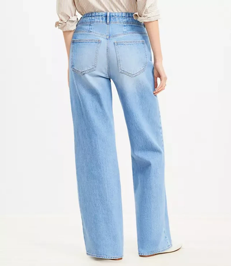 Curvy Seamed Wide Leg Jeans Bright Authentic Indigo