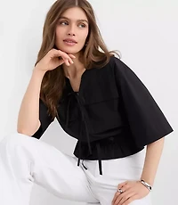 Poplin Safari Peplum Top