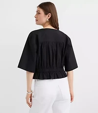Poplin Safari Peplum Top
