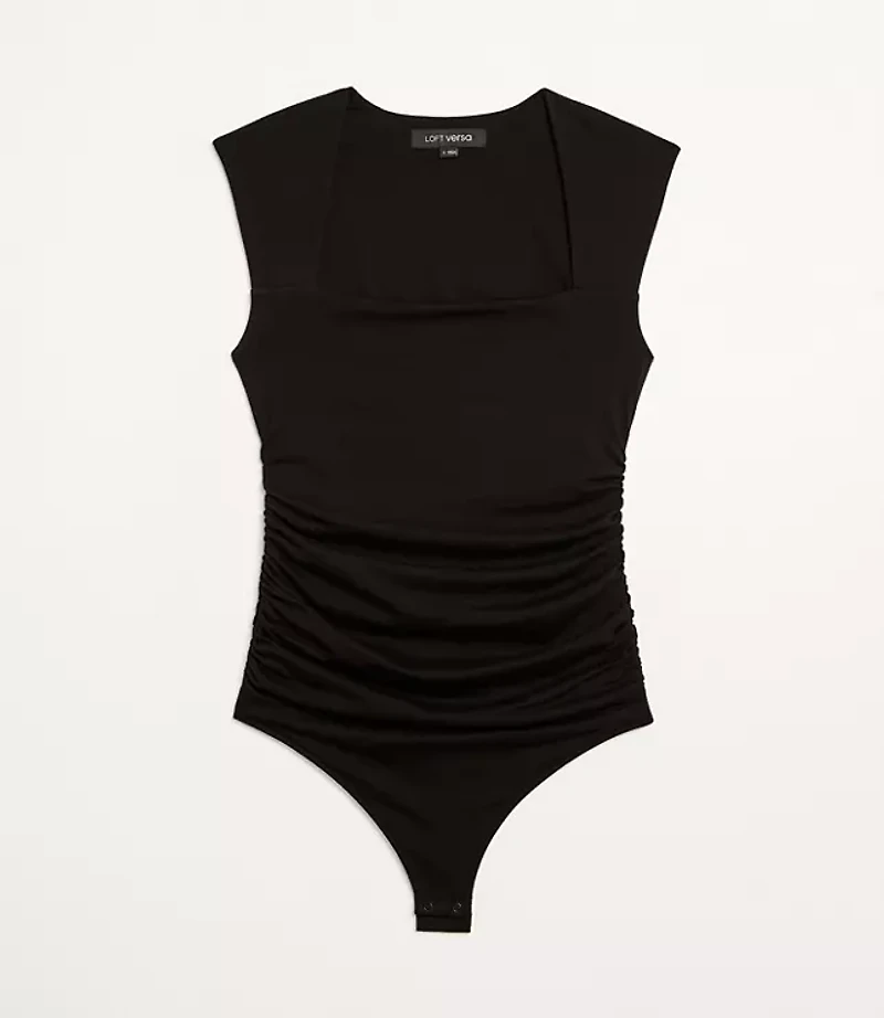 LOFT Versa 360 Knit Ruched Square Neck Bodysuit