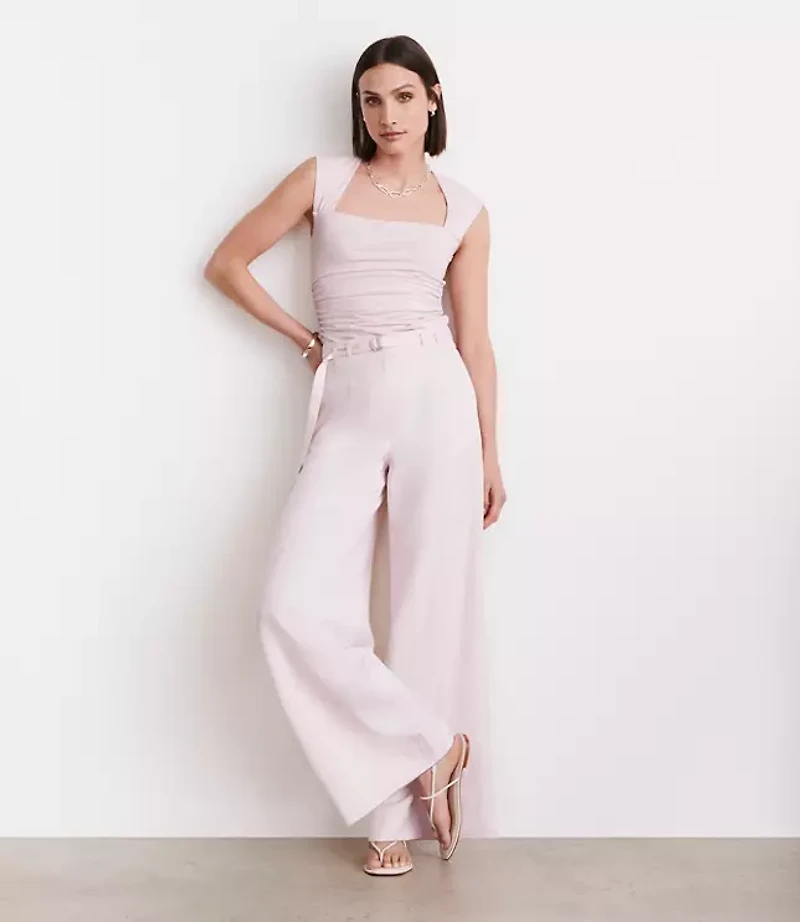 LOFT Versa 360 Knit Ruched Square Neck Bodysuit