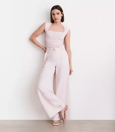 LOFT Versa 360 Knit Ruched Square Neck Bodysuit