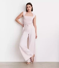 LOFT Versa 360 Knit Ruched Square Neck Bodysuit