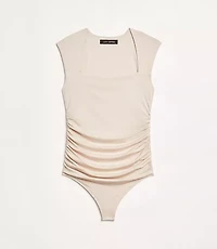 LOFT Versa 360 Knit Ruched Square Neck Bodysuit