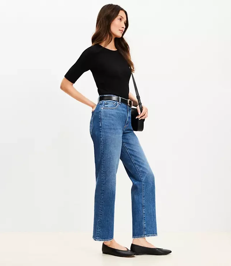 High Rise Straight Jeans in Bright Vintage Wash