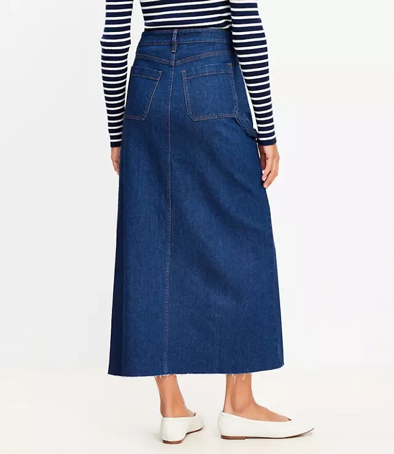 Denim Utility Maxi Skirt