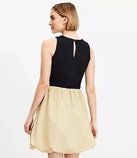 Mixed Media Bubble Hem Mini Dress