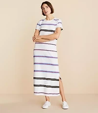 Lou & Grey Striped Soft Slub Midi Tee Dress