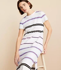 Lou & Grey Striped Soft Slub Midi Tee Dress
