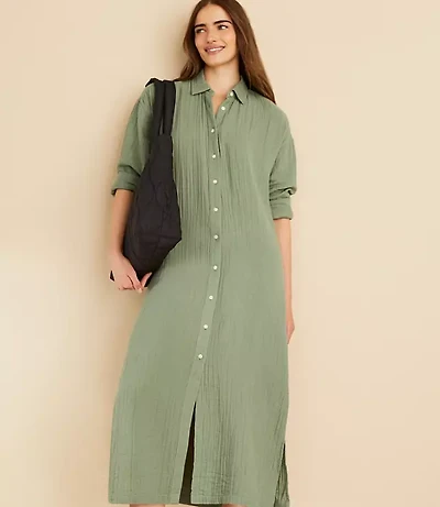 Lou & Grey Triple Cloth Maxi Pocket Shirtdress